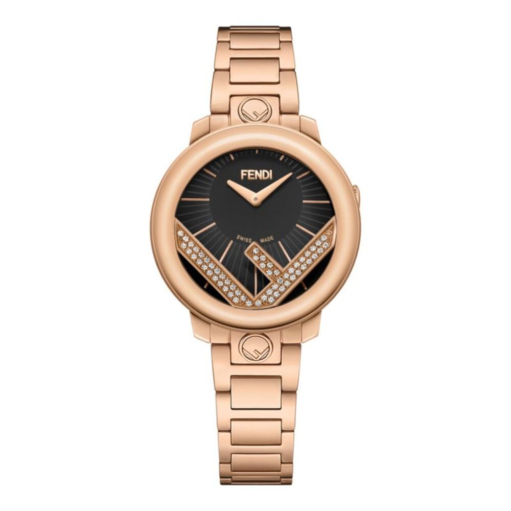 Fendi Run Away Diamond Watch Rose Gold Womens